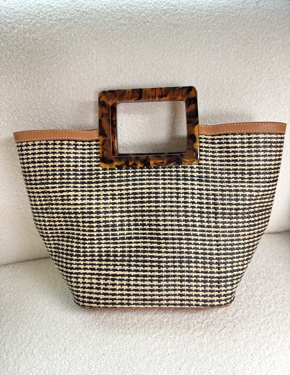 J McLaughlin Micro Riviera Bag In Raffia & Turtle Bucket Cruise Vacation Resort